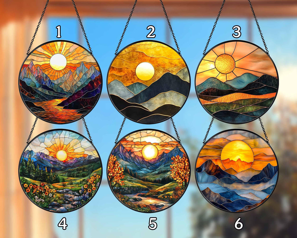 Mountain Art Glass Suncatcher, Mountain Range Acrylic Window Hangings, Mountain Lover Gift, Natural Suncatcher Decor, Wall Hanging Decor