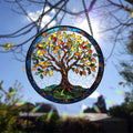 Stained Glass Tree Of Life Suncatcher: Handmade Window Hanging Decor