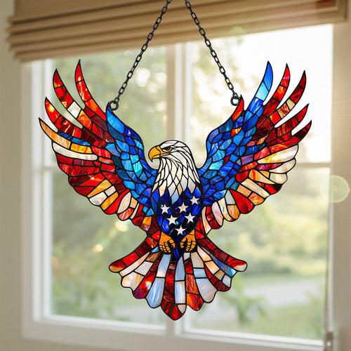 American Eagle Suncatcher, Patriotic Home Decor, Us Flag Sun Catcher, 4th Of July Gift, Usa 250th Anniversary Window Hanging