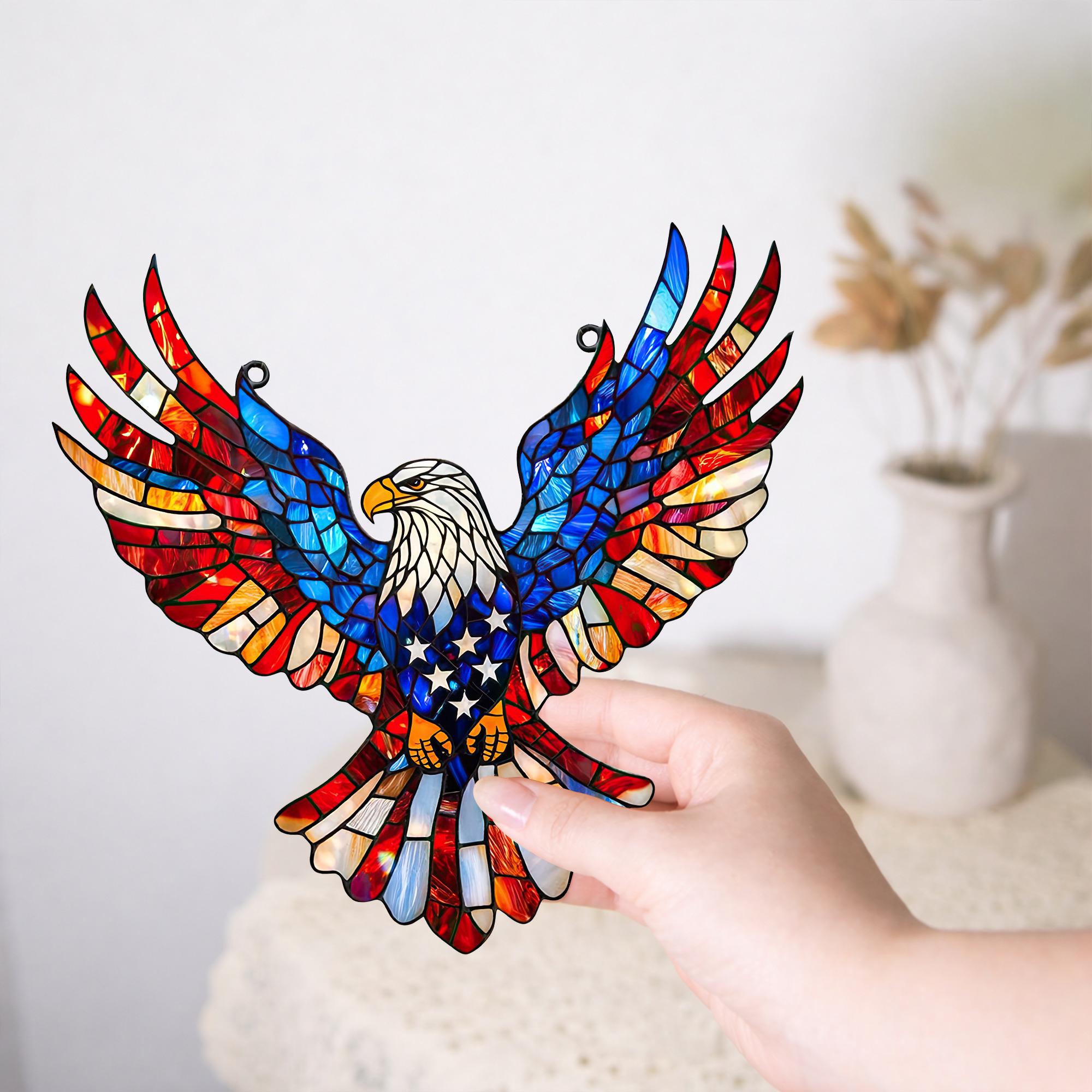 American Eagle Suncatcher, Patriotic Home Decor, Us Flag Sun Catcher, 4th Of July Gift, Usa 250th Anniversary Window Hanging