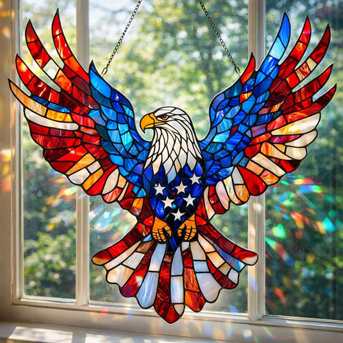 American Eagle Suncatcher, Patriotic Home Decor, Us Flag Sun Catcher, 4th Of July Gift, Usa 250th Anniversary Window Hanging