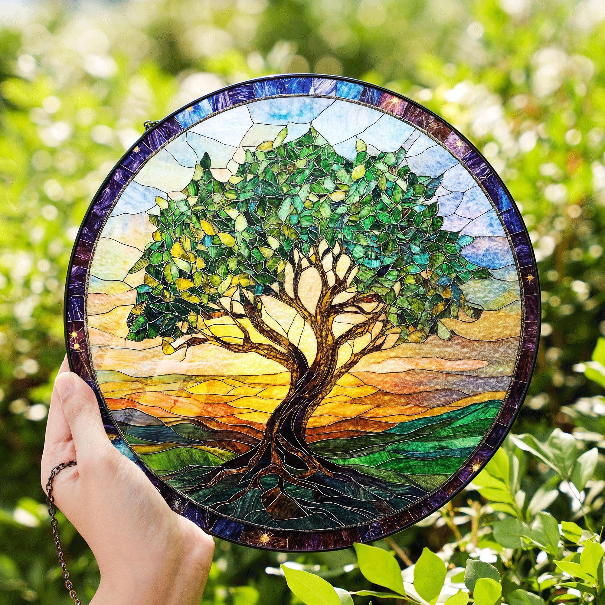 Tree Of Life Stained Glass Suncatcher, Tree Of Life Suncatcher, Gift For Women, Stained Glass Art, Home Ornament, Gift For Her, Gift For Mom