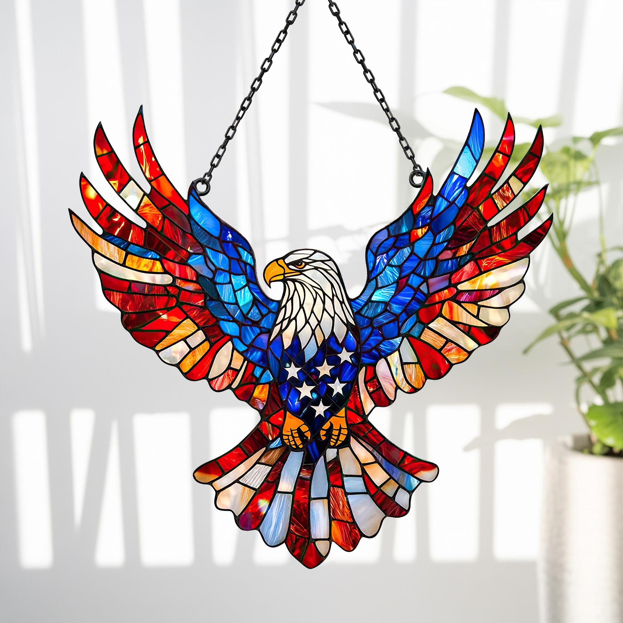 American Eagle Suncatcher, Patriotic Home Decor, Us Flag Sun Catcher, 4th Of July Gift, Usa 250th Anniversary Window Hanging