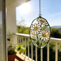 Handmade Daisy Stained Glass Suncatcher, Floral Window Hanging, Garden Flower Suncatcher