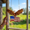 Usa 250th Anniversary America Eagle Suncatcher, July 4th Independence Day Decor, American Flag Stained Glass, Patriotic Gift For Veteran