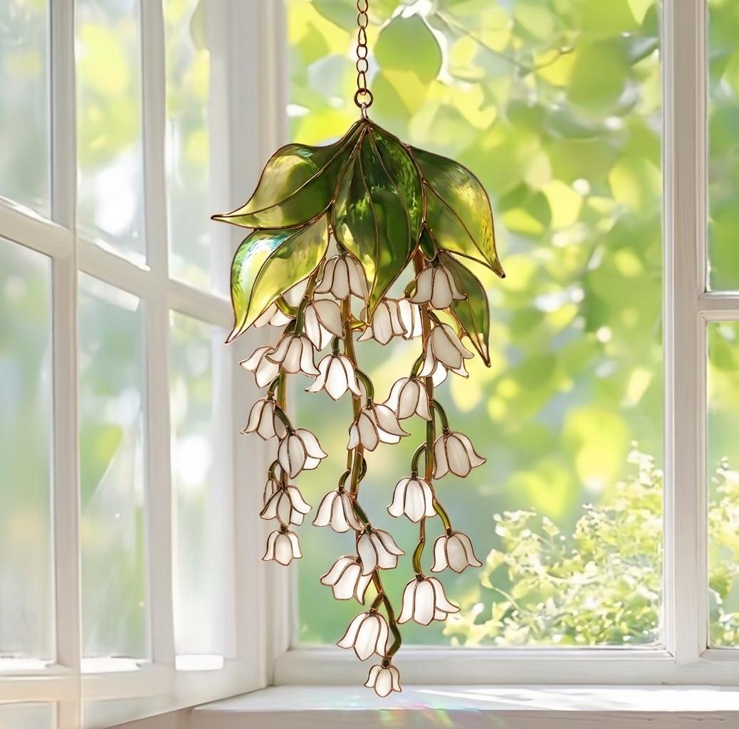 Acrylic Lily Of The Valley Stained Glass Suncatcher, Lily Of The Valley Suncatcher