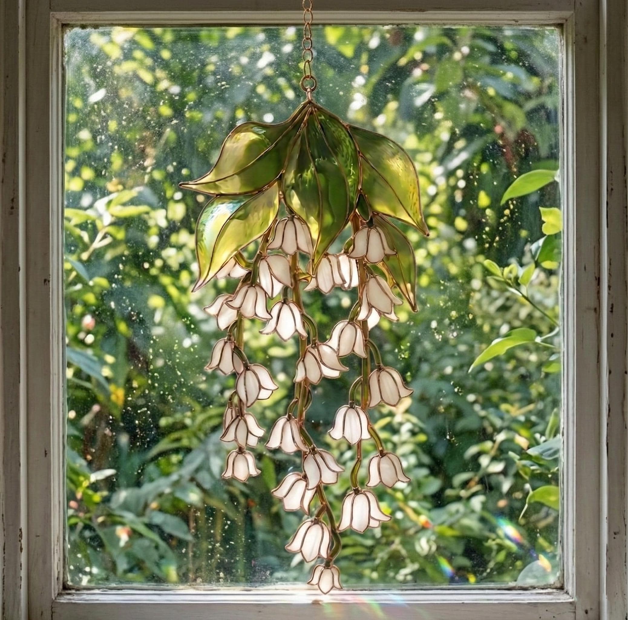 Acrylic Lily Of The Valley Stained Glass Suncatcher, Lily Of The Valley Suncatcher