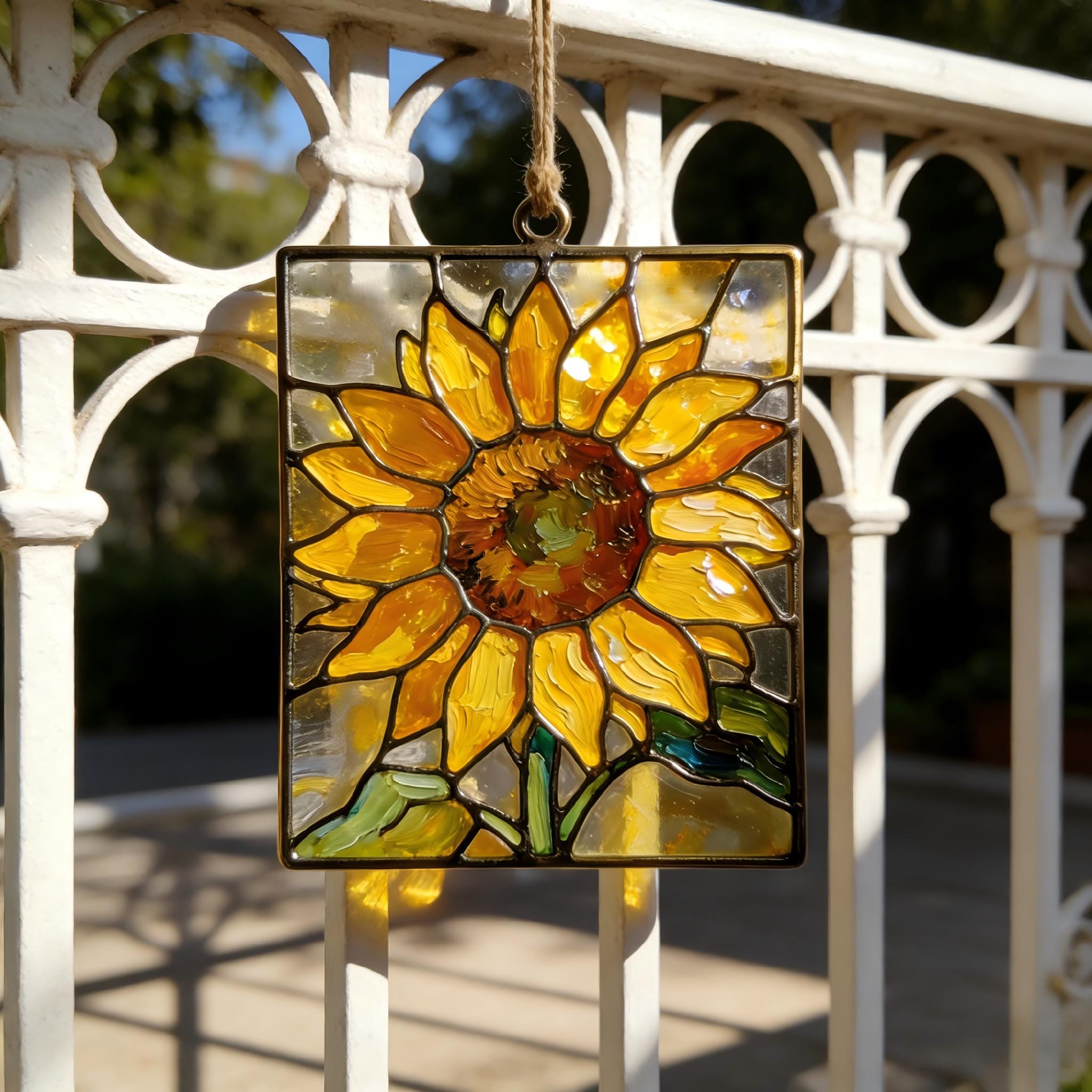 Sunflower Stained Glass Gift For Mom, Handmade Suncatcher Window Decor, Bright Floral Hanging, Mother’s Day Gift Idea, Boho Home Gift