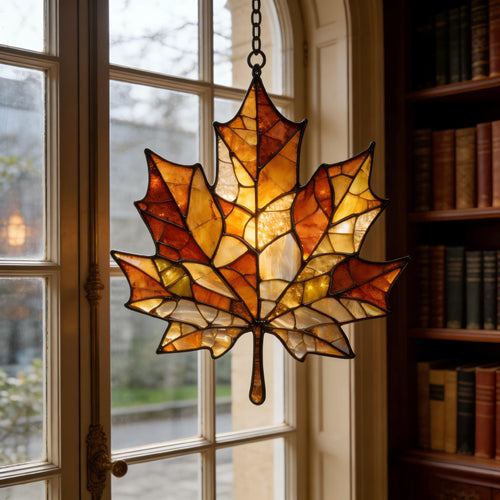 Artisan Spring Summer Fall Winter Maple Leaf Suncatcher,housewarming Gift For New Homeowners,graduation Gift For Classmate,mother's Day Gift