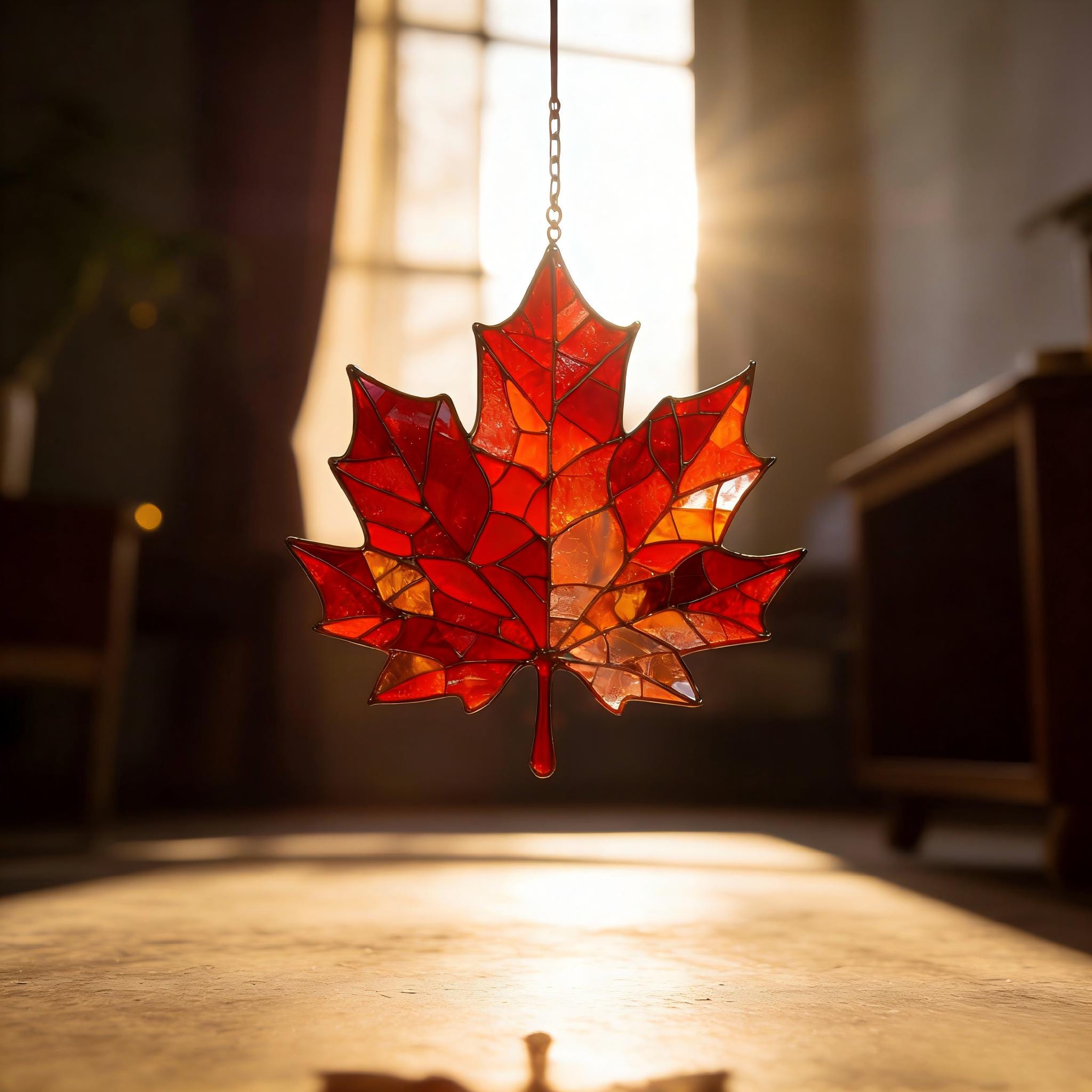 Artisan Spring Summer Fall Winter Maple Leaf Suncatcher,housewarming Gift For New Homeowners,graduation Gift For Classmate,mother's Day Gift